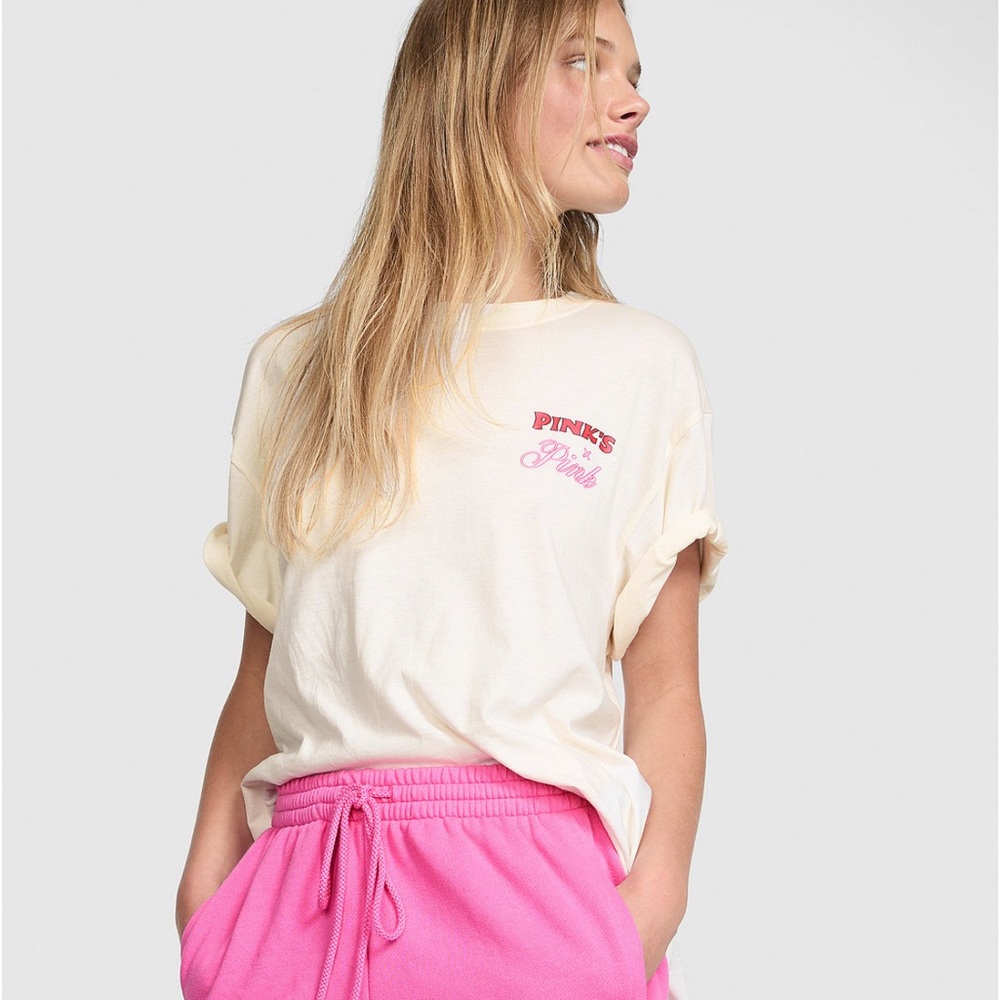 Pink Victoria’s Secret Pink x Pink Ivy fleece rolled hem shorts
